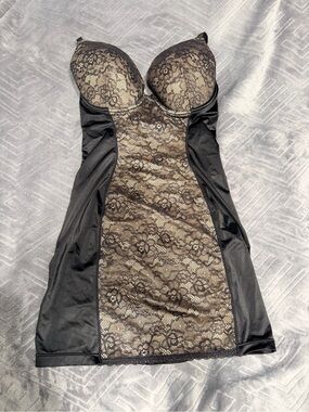 Black Lace Sculpting Chemise with Contour Cups